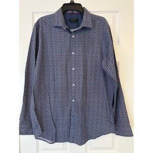 Bugatchi Geometric 100% Cotton Classic Fit Shirt Sz Large